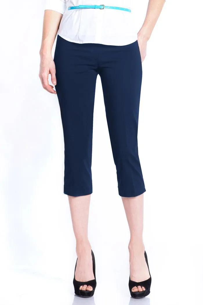 Pull On Capri Pants With Pockets - Midnight