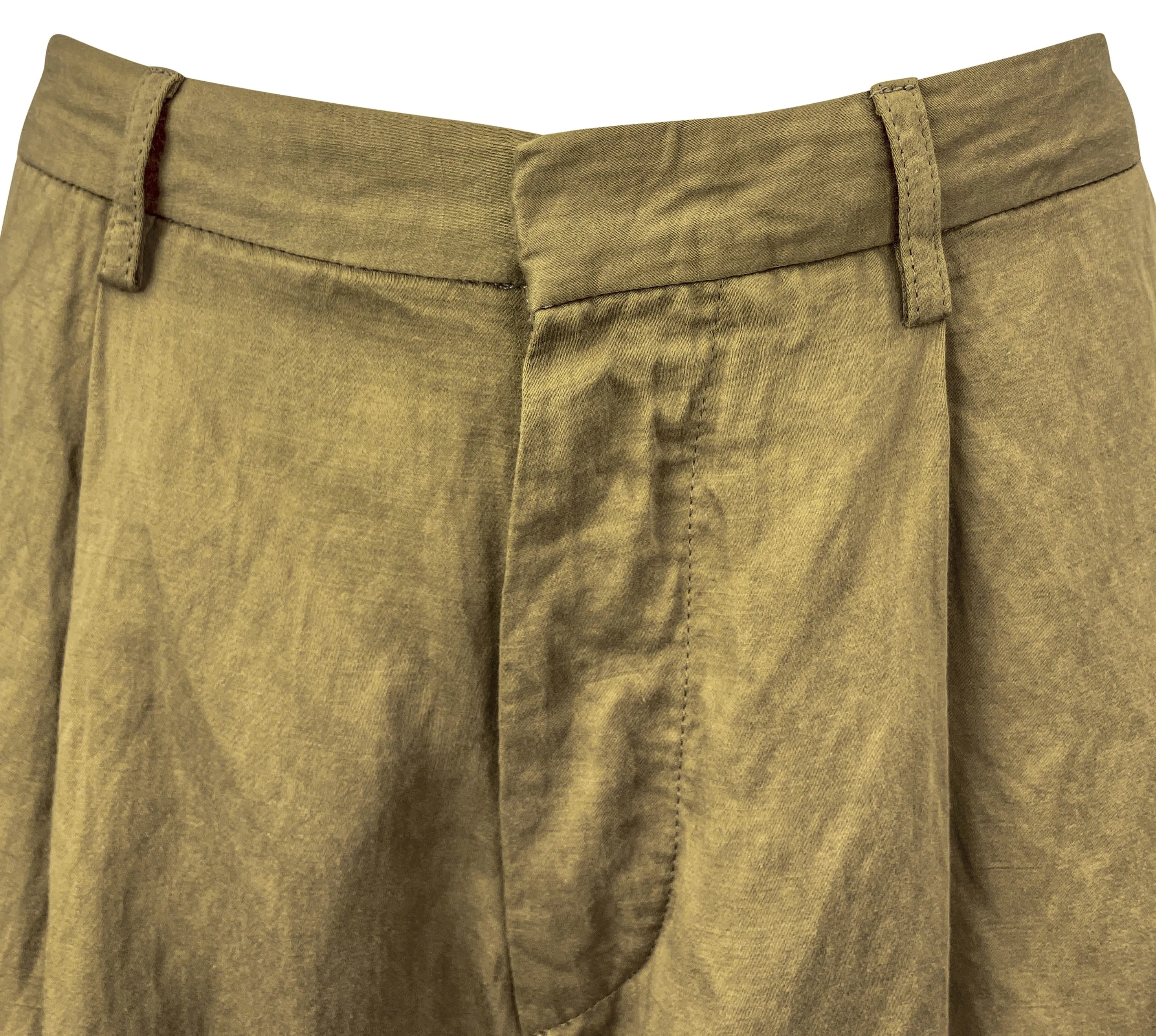 R13 Wide Leg Trousers in Khaki