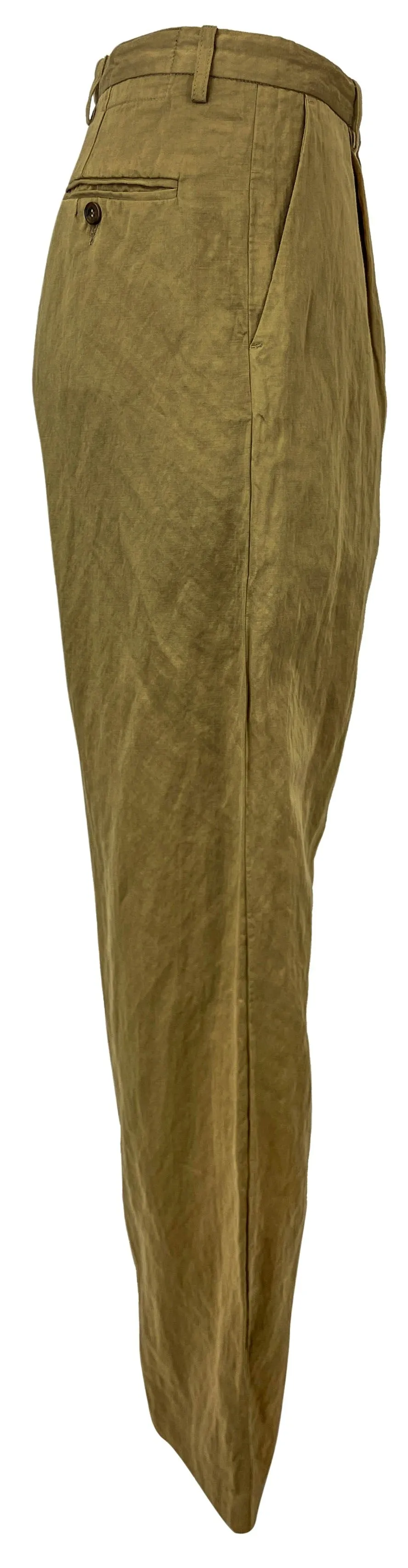 R13 Wide Leg Trousers in Khaki