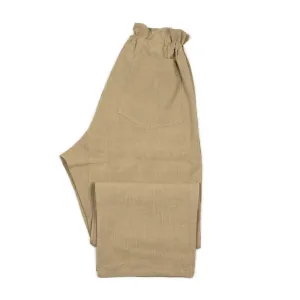 Relaxed drawstring pants in khaki linen