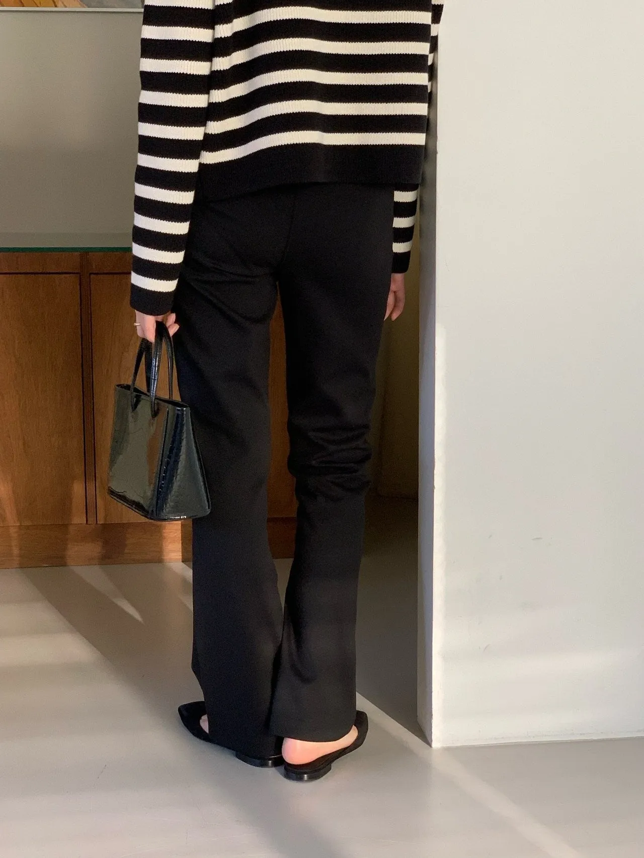 SEMI FLARED BANDED PANTS