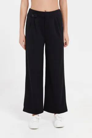 Senior Girls Black Wide Leg Pants