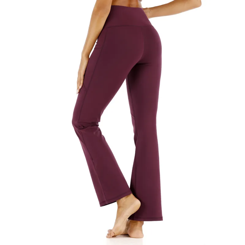 Slightly Wide Leg Trousers High Waist Casual Girls Yoga Pants