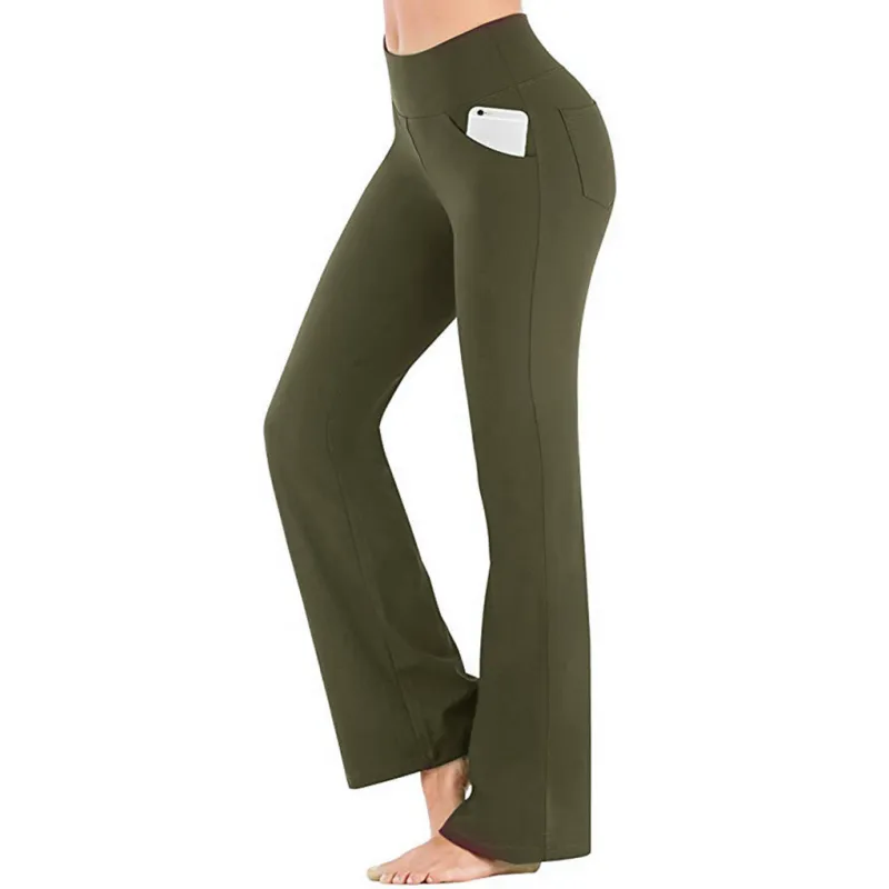 Slightly Wide Leg Trousers High Waist Casual Girls Yoga Pants