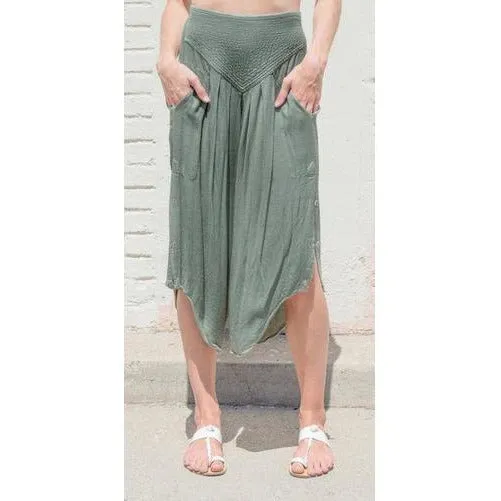 Slit Leg Capri Pants