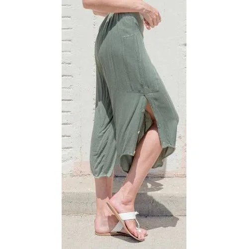 Slit Leg Capri Pants