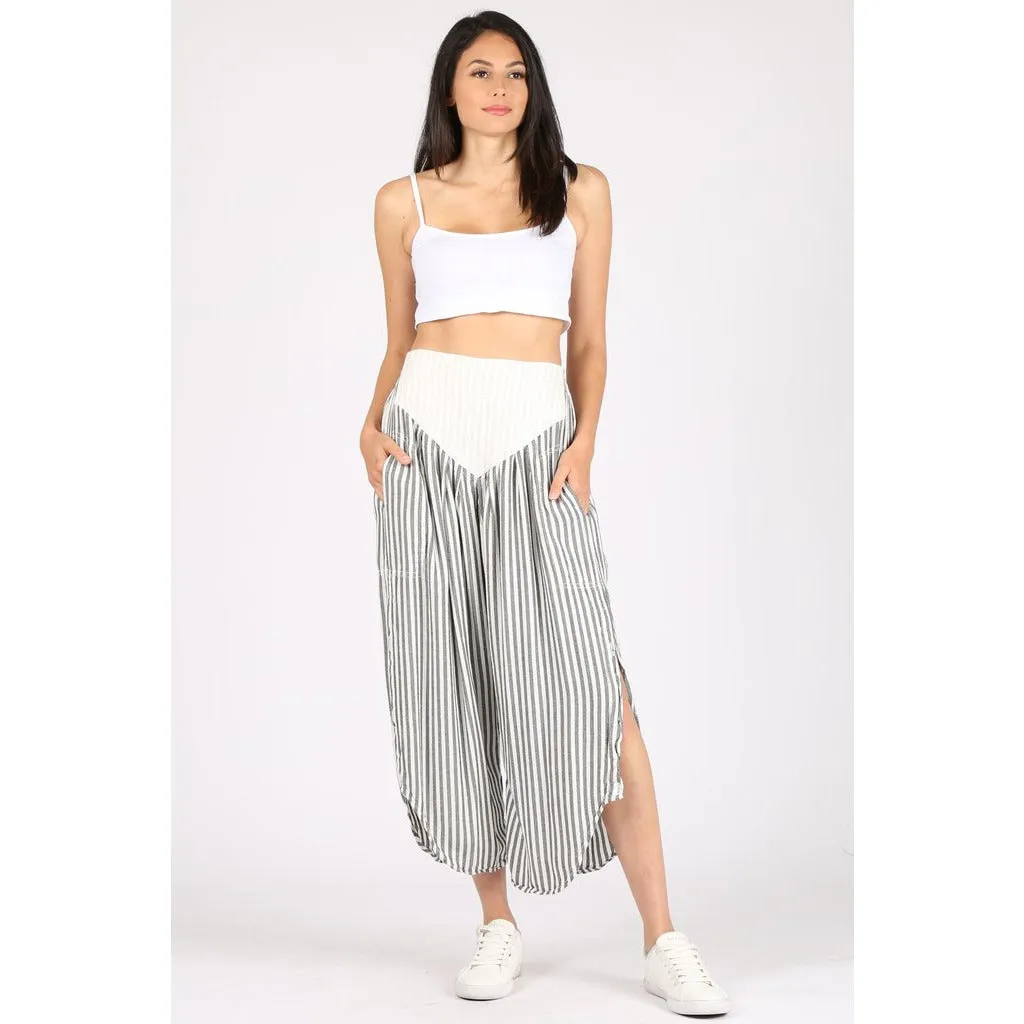 Slit Leg Capri Pants