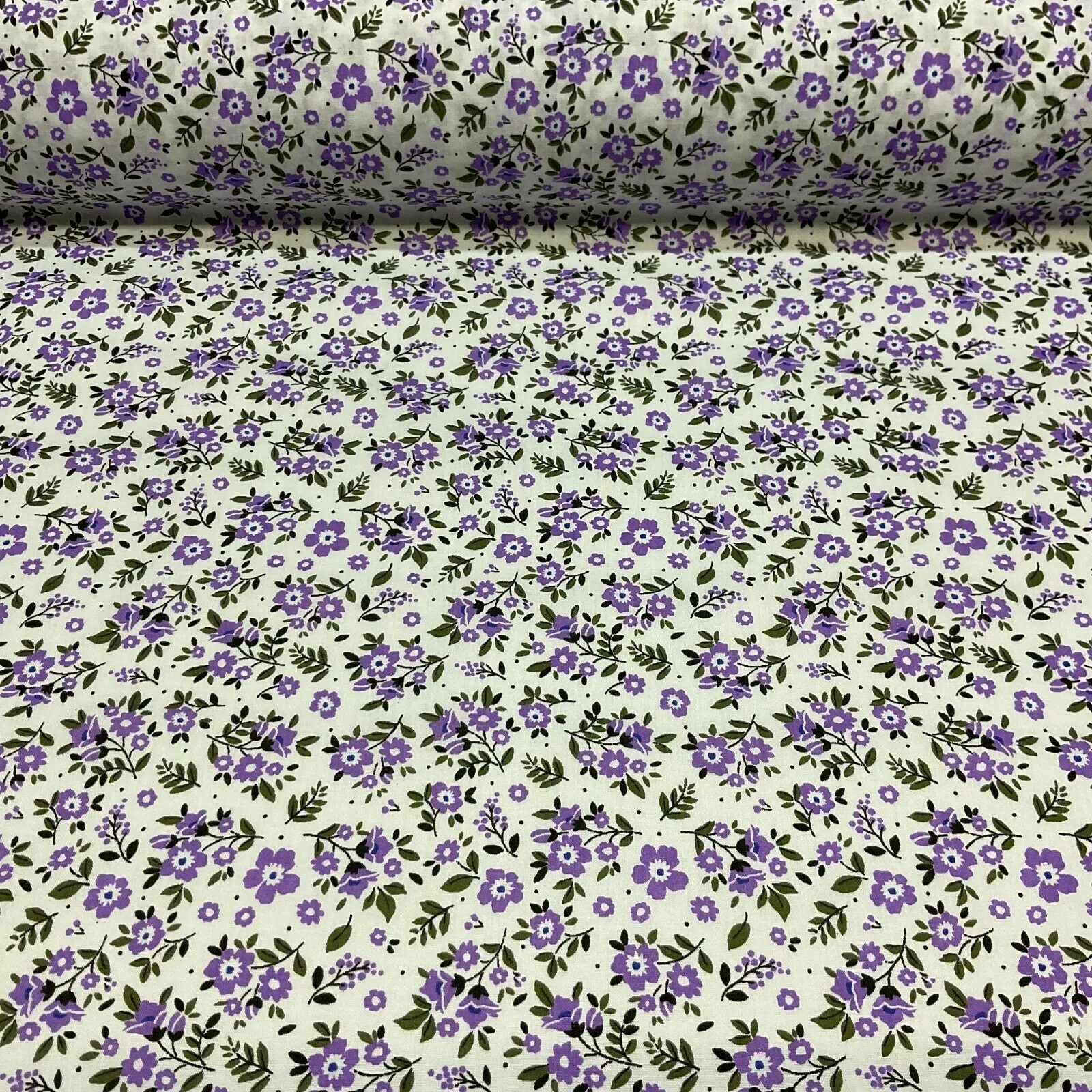 Small Floral Poly cotton printed lightweight fabric M1616