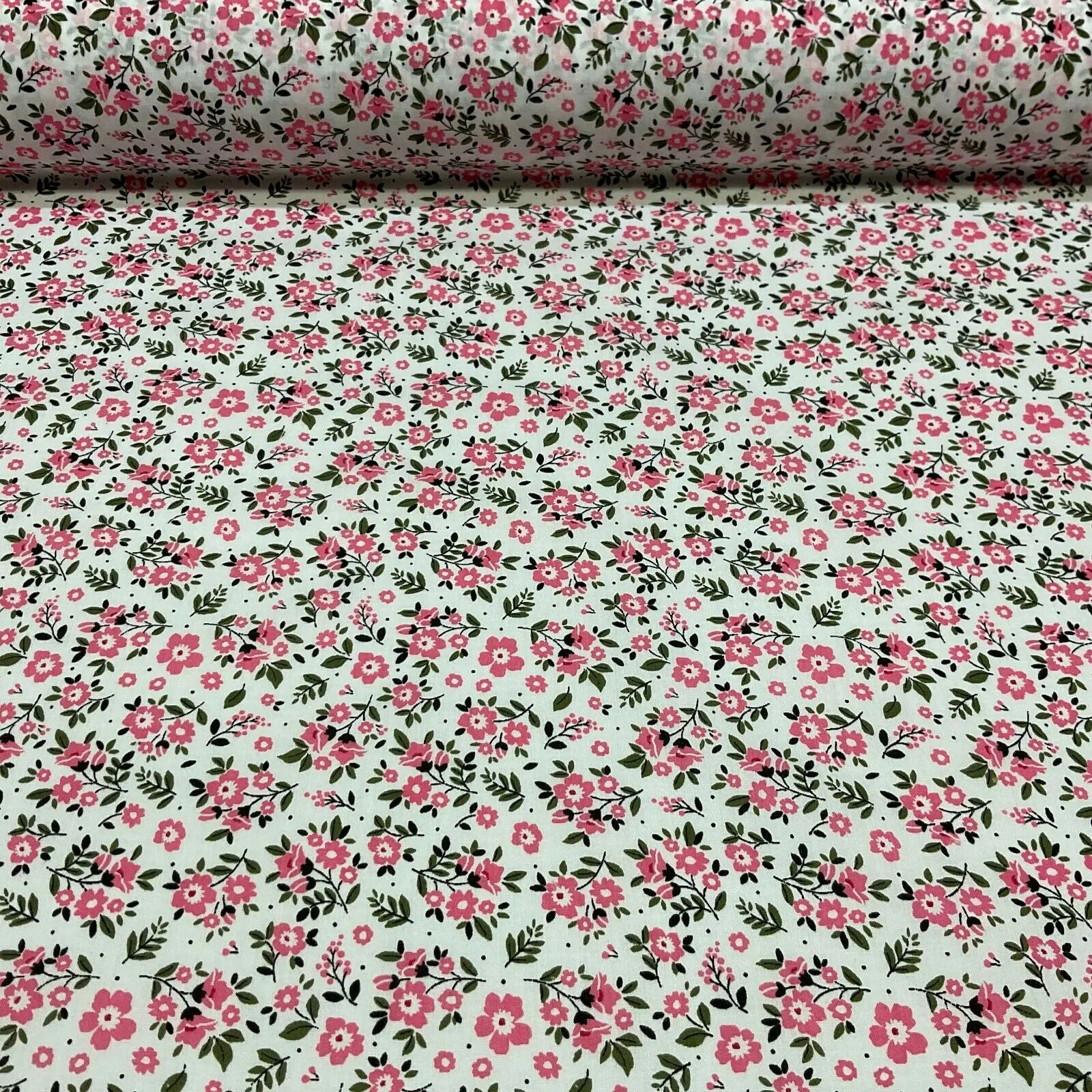 Small Floral Poly cotton printed lightweight fabric M1616