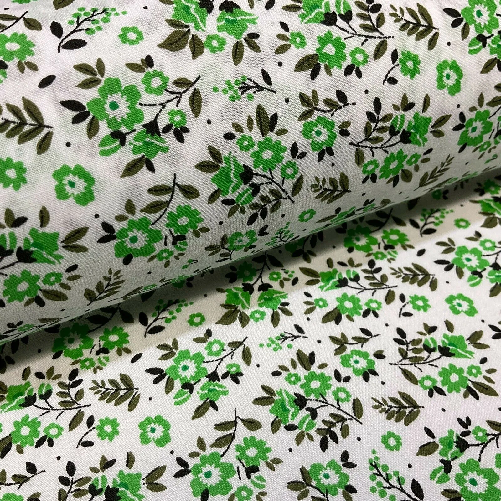 Small Floral Poly cotton printed lightweight fabric M1616