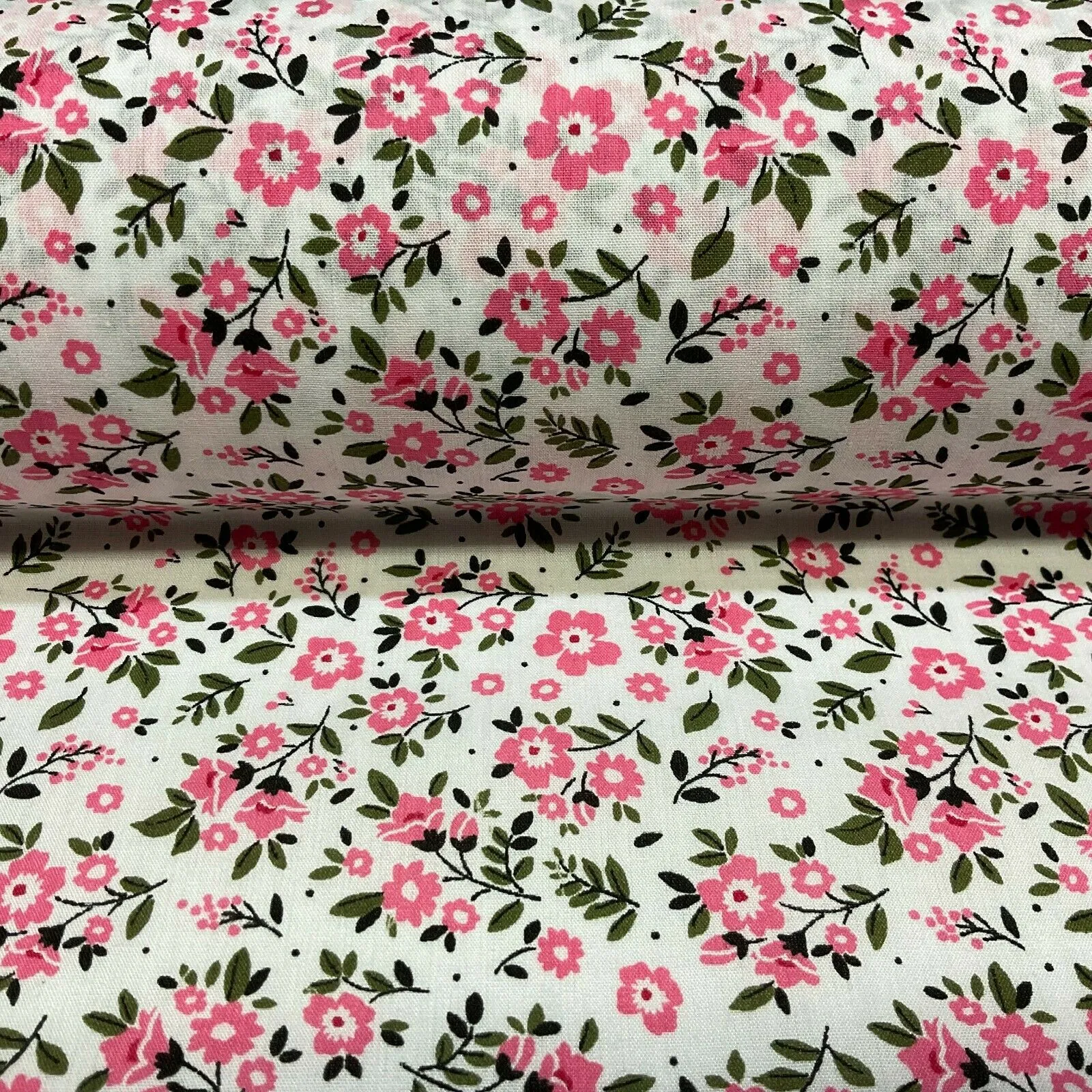 Small Floral Poly cotton printed lightweight fabric M1616