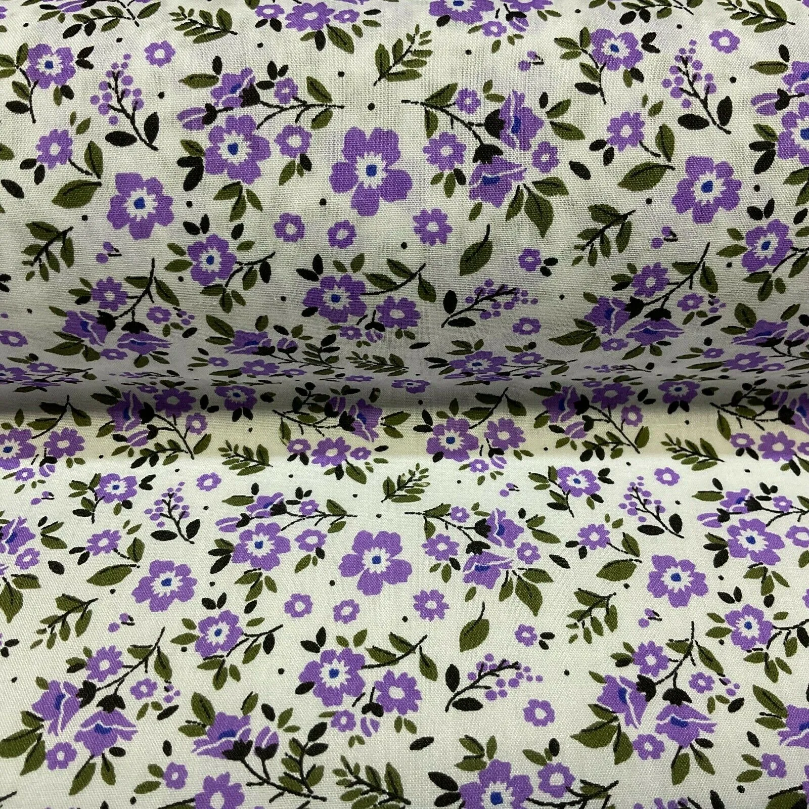 Small Floral Poly cotton printed lightweight fabric M1616