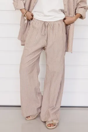 SPLINTA Pants Beige Stripe