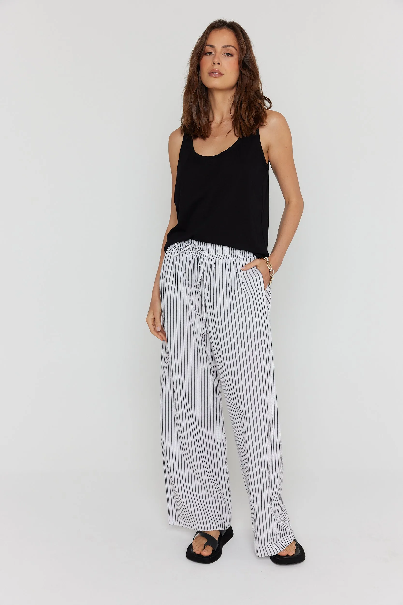 SPLINTA Pants White Stripe