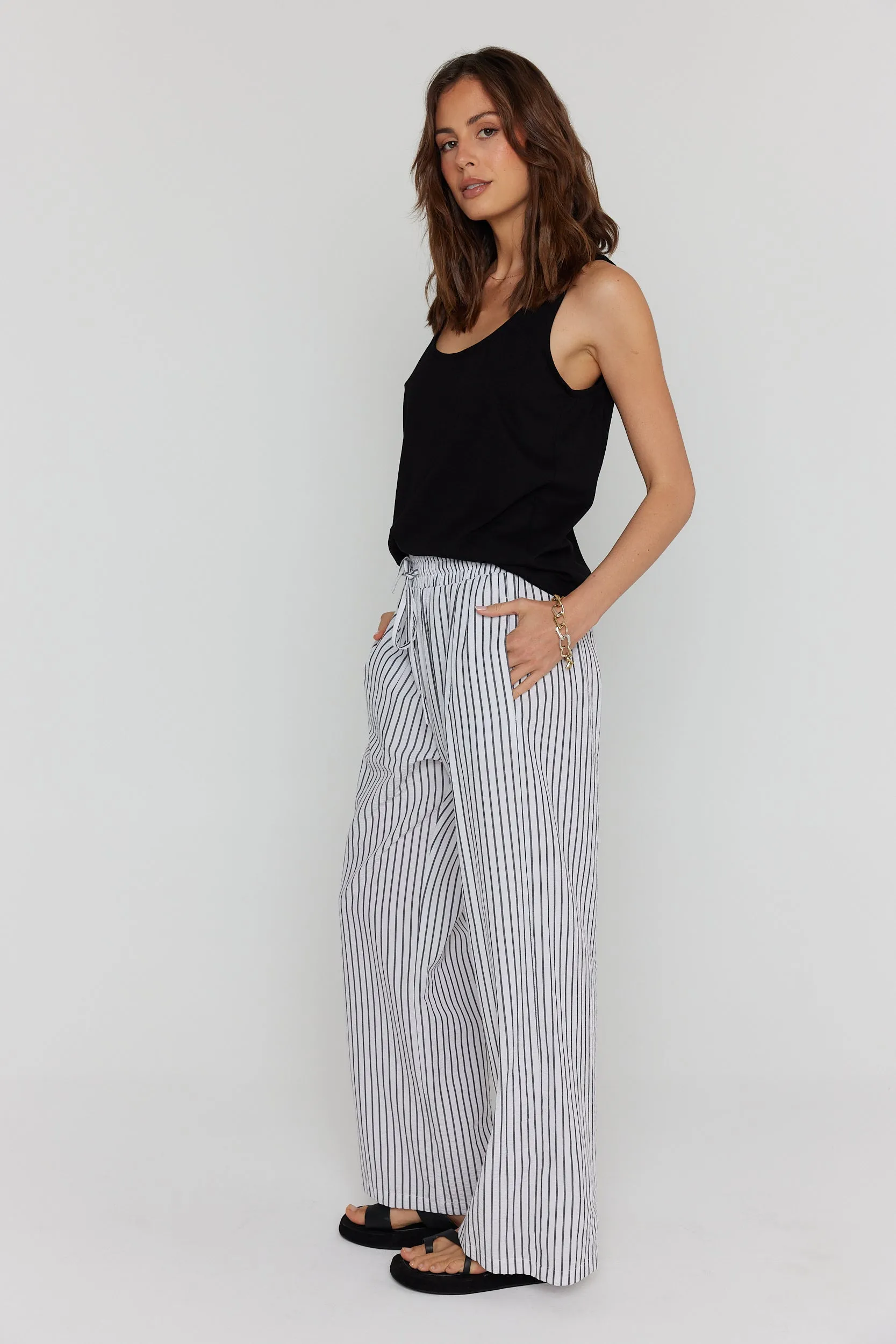 SPLINTA Pants White Stripe