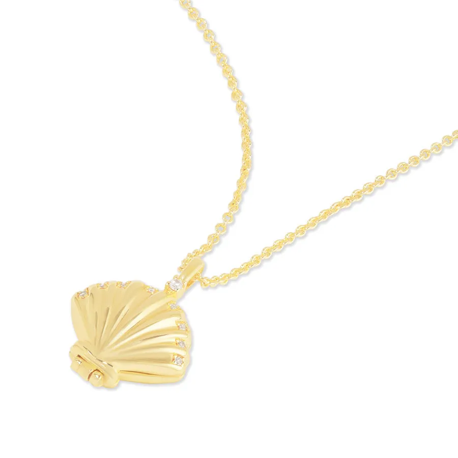 Sundaze Shell Locket Gold Necklace