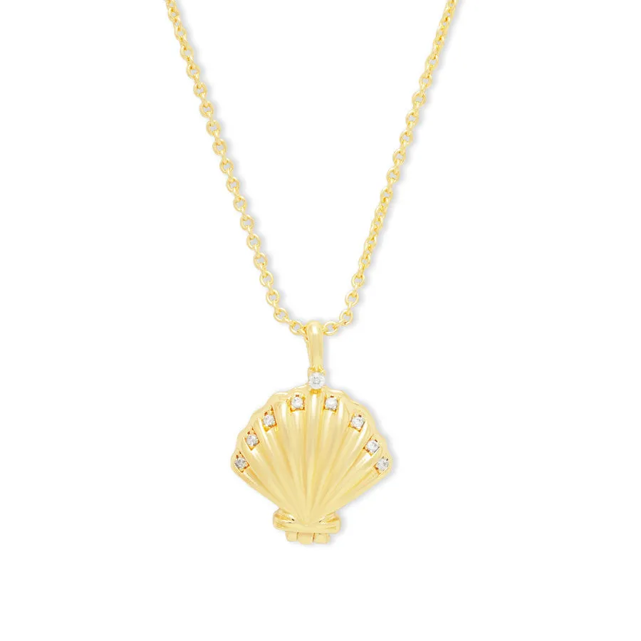 Sundaze Shell Locket Gold Necklace