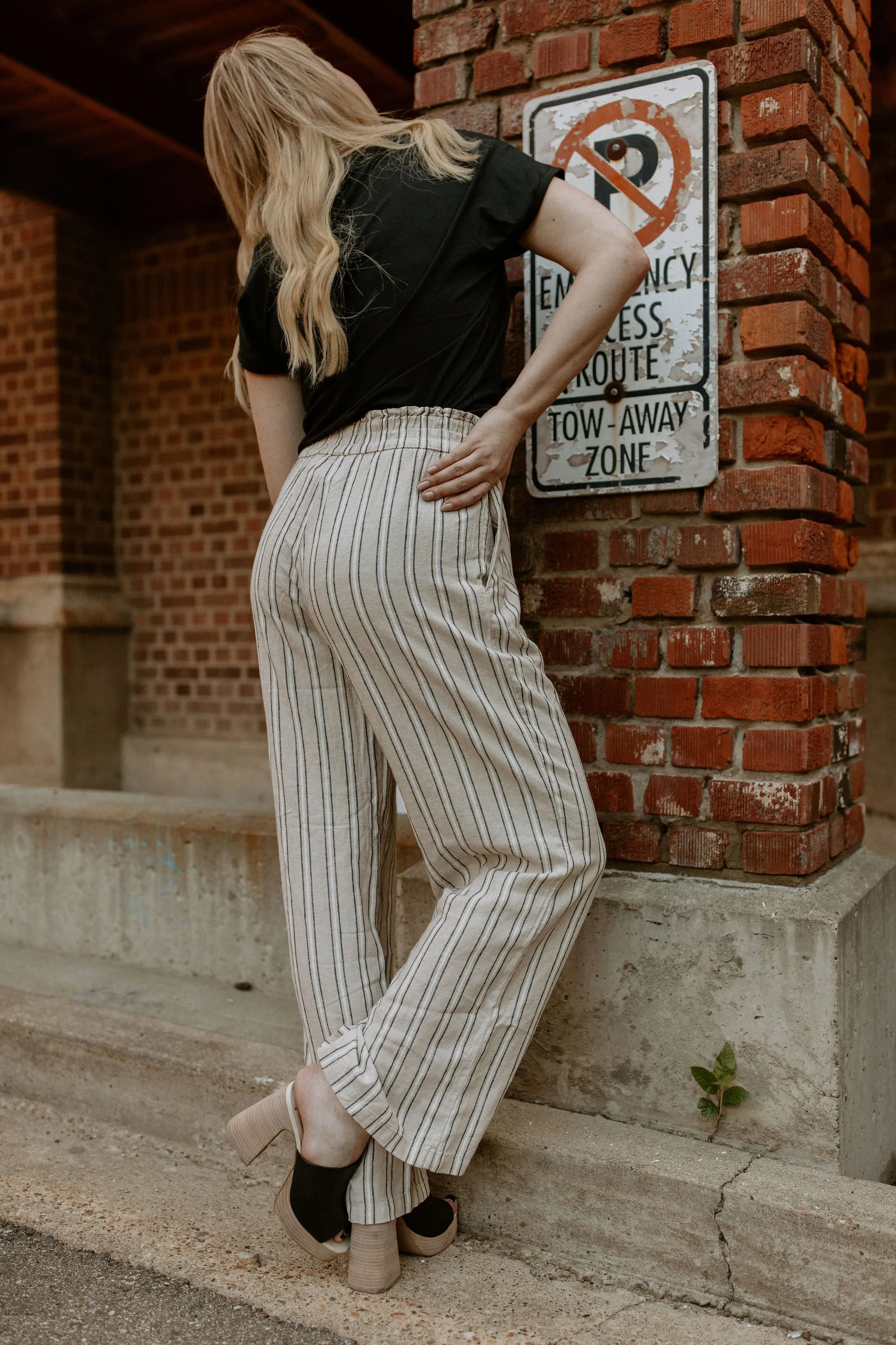 The Falakka Striped Pant - Cement Stripe - PLUS