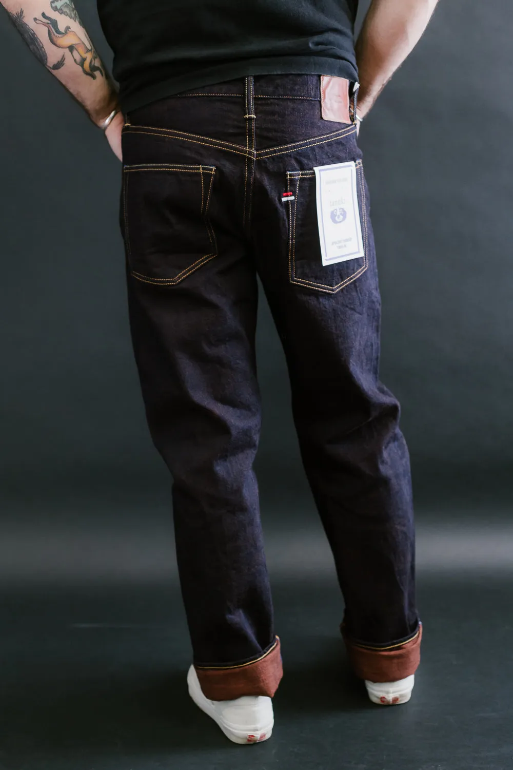 TNK101KH - 14.5oz "KAKISHIBU" Selvedge Regular Straight - Indigo x Kakishibu OW