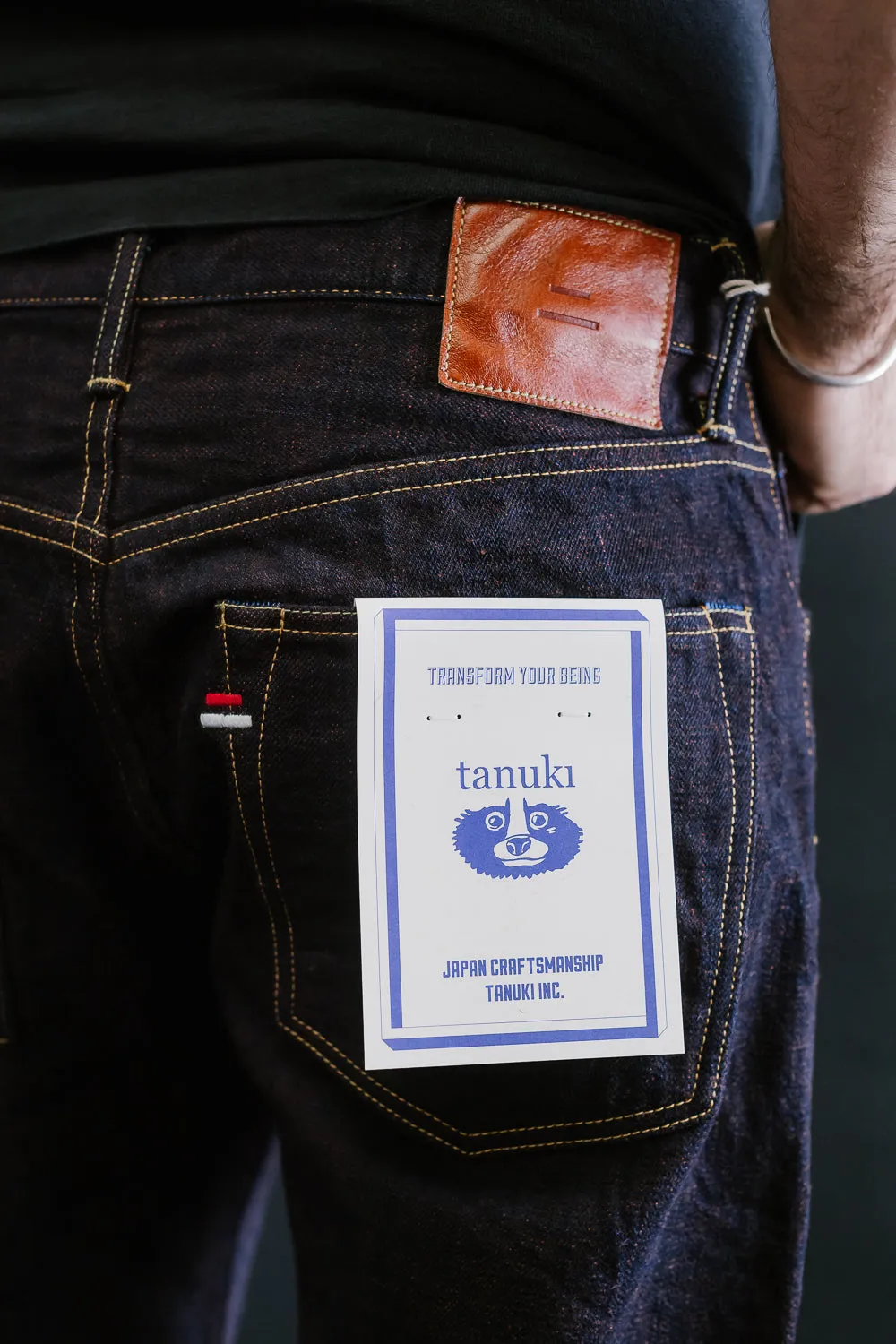 TNK101KH - 14.5oz "KAKISHIBU" Selvedge Regular Straight - Indigo x Kakishibu OW