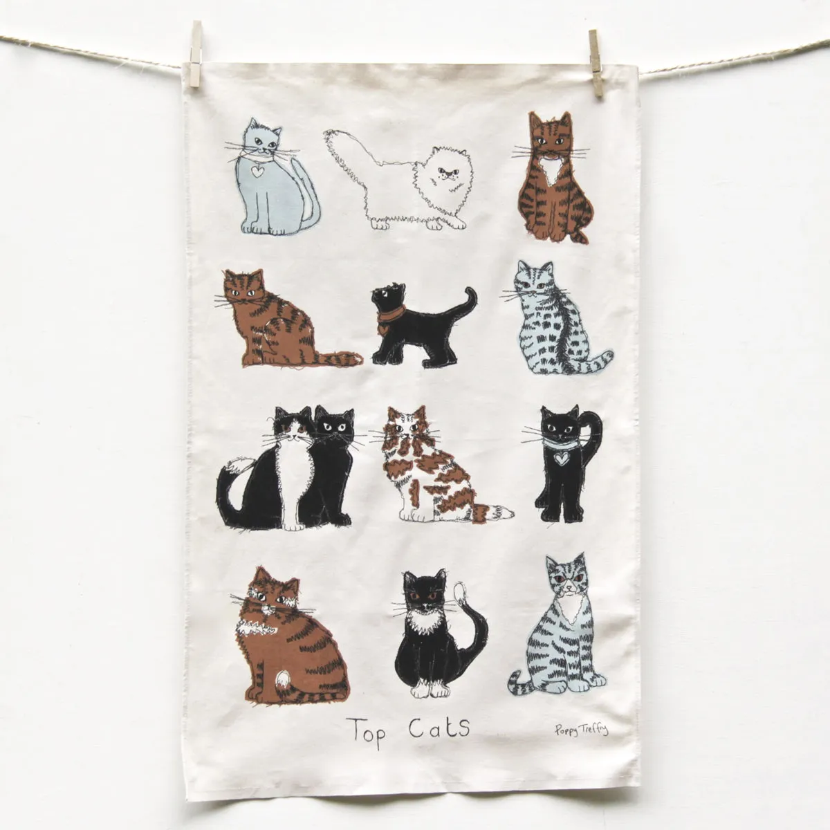 top cats tea towel