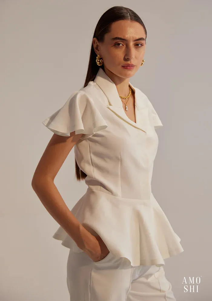 White Classic Formal Co-ord set for women Office meeting