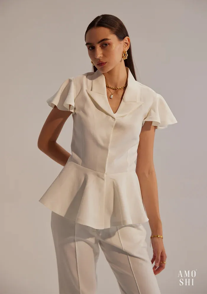 White Classic Formal Co-ord set for women Office meeting