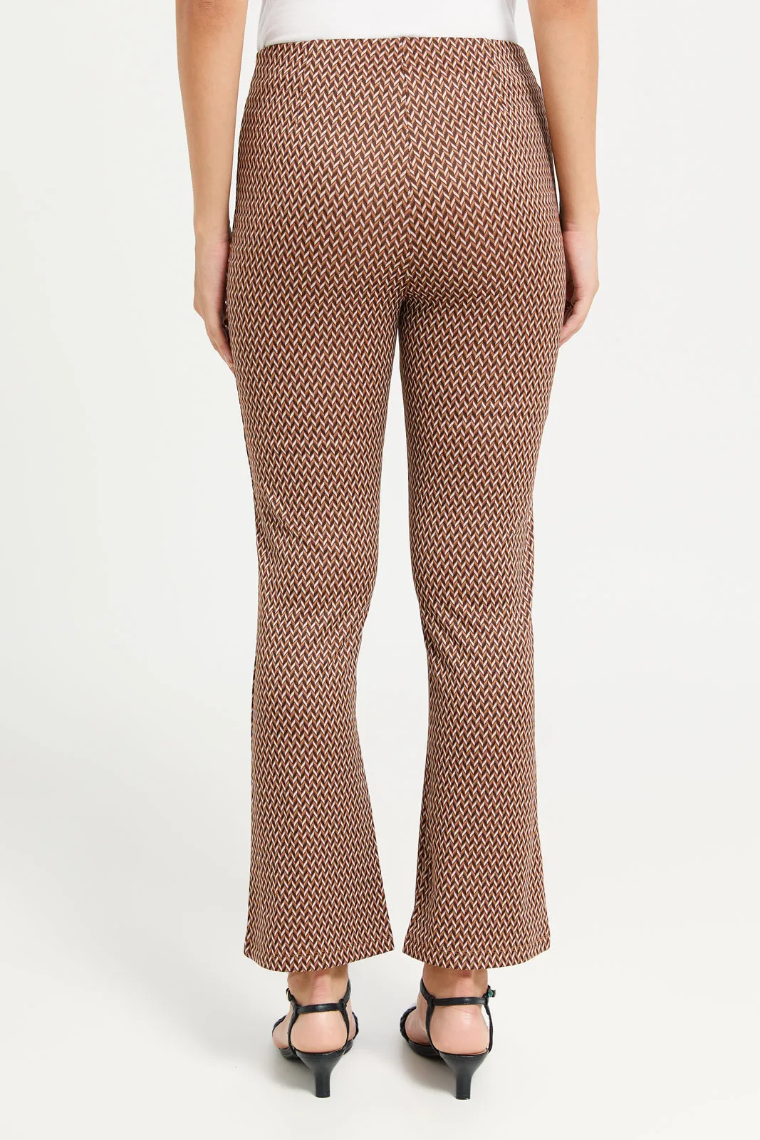 Women Assorted Checkered Flared Trouser