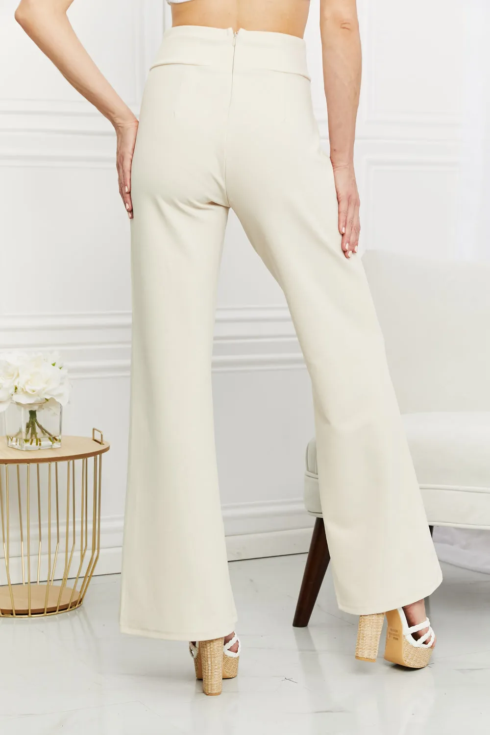 Zenana Coffee Break High Waist Wide Leg Trousers