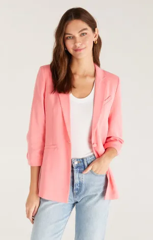 ZSU Coral Twill Blazer 3/4 Button Sleeve